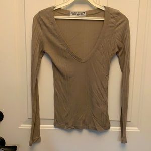 Project social T soft stretchy rib knit LS T